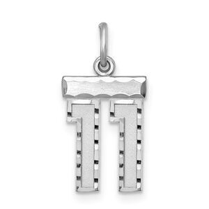 Sterling Silver, Varsity Collection, Small D/C Pendant, Number 11
